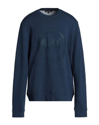Michael Kors Mens Man Sweatshirt Navy Blue Size Xxl Cotton