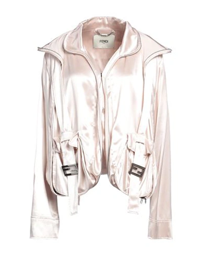 FENDI FENDI WOMAN JACKET LIGHT PINK SIZE 4 VISCOSE