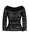 Alaïa Woman T-shirt Black Size 8 Viscose, Polyester, Polyamide, Elastane In Black