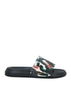 Alexander Mcqueen Graphic Logo Print Pool Slides In Black