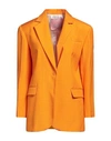 Sandro Woman Blazer Orange Size 10 Viscose In Green