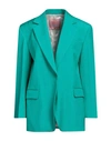 Sandro Woman Blazer Turquoise Size 10 Viscose In Blue