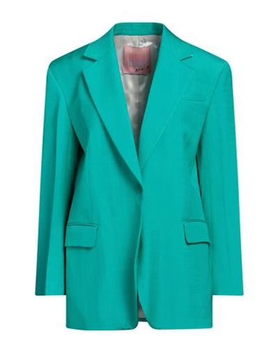 Sandro Woman Blazer Turquoise Size 10 Viscose In Blue