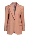 Sandro Woman Blazer Sand Size 10 Viscose In Beige