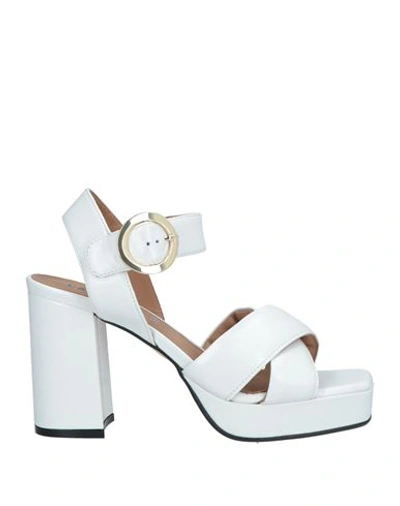 Carmens Woman Sandals White Size 9 Leather