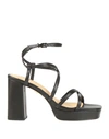 Lola Cruz Woman Sandals Black Size 11 Leather