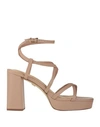 Lola Cruz Woman Sandals Blush Size 11 Leather In Pink