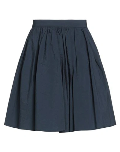 Moncler Woman Mini Skirt Midnight Blue Size 6 Cotton