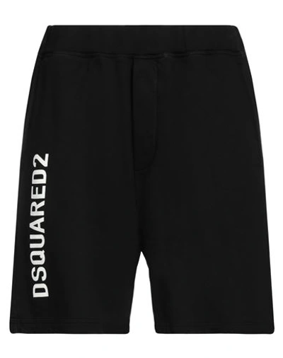 Dsquared2 Man Shorts & Bermuda Shorts Black Size L Cotton, Elastane