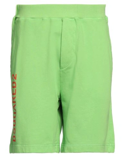 Dsquared2 Man Shorts & Bermuda Shorts Green Size S Cotton, Elastane