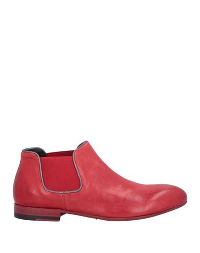 Pantanetti Woman Ankle Boots Red Size 8 Leather