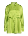 Semicouture Woman Shirt Acid Green Size 4 Acetate, Silk