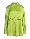 Semicouture Woman Shirt Lime Green Size 2 Acetate, Silk In Green