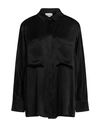 Semicouture Woman Shirt Black Size 6 Acetate, Silk