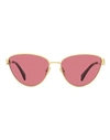 Lanvin Rateau Cat-eye Lnv112s Sunglasses Woman Sunglasses Rose Gold Size 59 Metal, Acetate In Pink