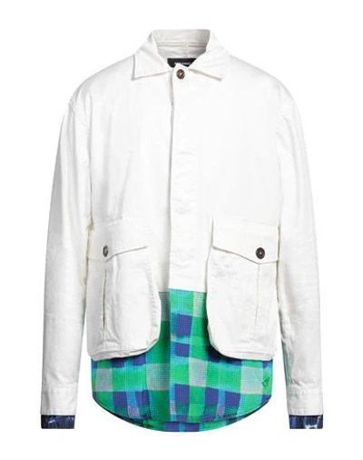 Dsquared2 Man Jacket White Size 38 Cotton