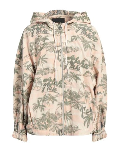 MAJE MAJE WOMAN JACKET SAND SIZE 8 POLYESTER, COTTON, ELASTIC FIBRES