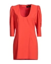 Dsquared2 Woman Mini Dress Tomato Red Size 4 Polyester, Elastane