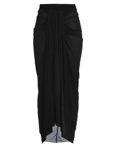 Rick Owens Woman Maxi Skirt Black Size 6 Cupro, Elastane