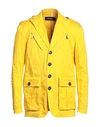 Dsquared2 Man Blazer Yellow Size 38 Cotton, Elastane