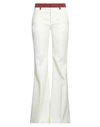DSQUARED2 DSQUARED2 WOMAN PANTS OFF WHITE SIZE 4 POLYESTER, VIRGIN WOOL, SILK