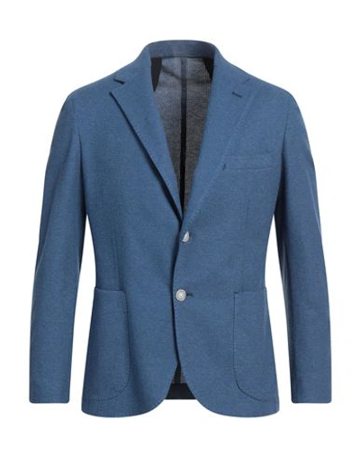 Barba Napoli Man Blazer Blue Size 46 Cotton