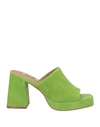 Bibi Lou Woman Sandals Green Size 11 Leather