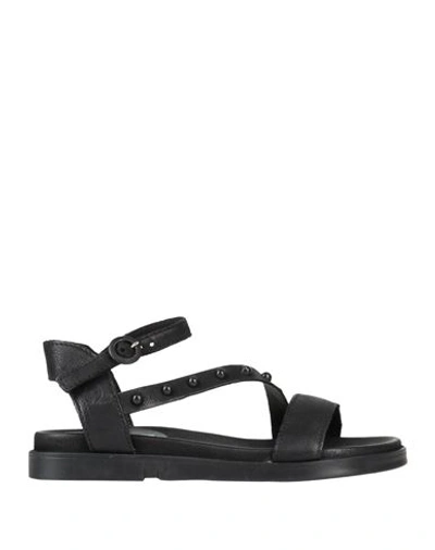 Mjus Woman Sandals Black Size 12 Soft Leather