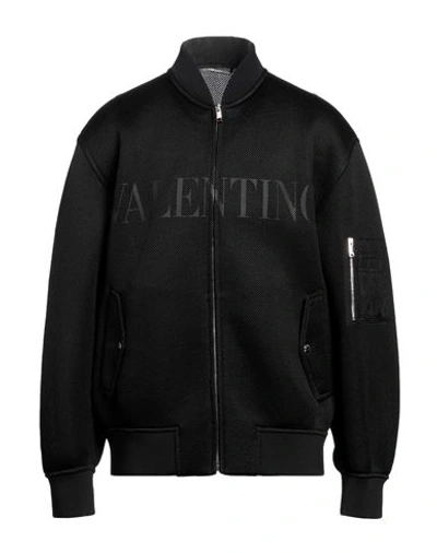 Valentino Garavani Man Jacket Black Size 40 Polyester, Polyamide, Elastane
