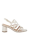 PEDRO MIRALLES PEDRO MIRALLES WOMAN SANDALS IVORY SIZE 8 LEATHER
