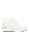 MICHAEL MICHAEL KORS MICHAEL MICHAEL KORS WOMAN SNEAKERS WHITE SIZE 7.5 BOVINE LEATHER, POLYESTER, ELASTANE, RUBBER