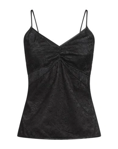 TOM FORD TOM FORD WOMAN TOP BLACK SIZE 6 VISCOSE, POLYAMIDE
