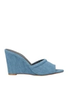 Ilio Smeraldo Woman Sandals Light Blue Size 11 Textile Fibers