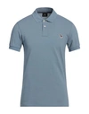 Ps By Paul Smith Ps Paul Smith Man Polo Shirt Slate Blue Size M Cotton