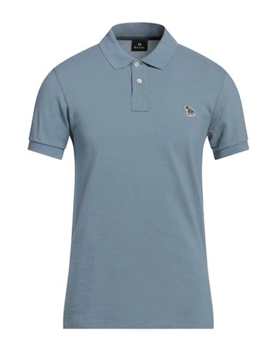 Ps By Paul Smith Ps Paul Smith Man Polo Shirt Slate Blue Size M Cotton In Blue