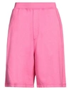 Dsquared2 Man Shorts & Bermuda Shorts Magenta Size L Cotton, Elastane