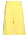 Dsquared2 Man Shorts & Bermuda Shorts Yellow Size M Cotton, Elastane