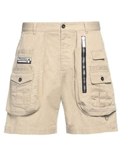 Dsquared2 Man Shorts & Bermuda Shorts Beige Size 36 Cotton, Elastane In Beige