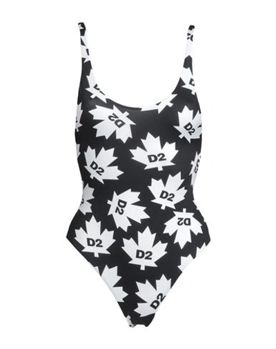 Dsquared2 Woman One-piece Swimsuit Black Size 2 Polyamide, Elastane