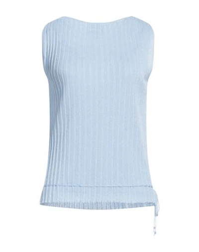 Emporio Armani Woman Sweater Sky Blue Size 8 Viscose, Polyester