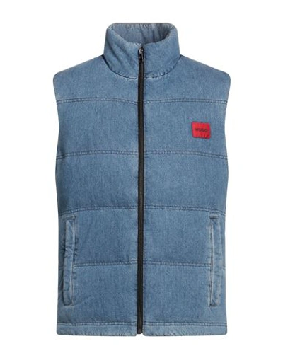 Hugo Man Puffer Blue Size L Cotton, Recycled Cotton