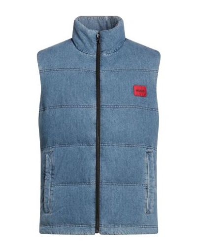 Hugo Boss Hugo Man Puffer Blue Size S Cotton, Recycled Cotton