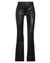 Rag & Bone Leather Flared Fit Simone Pants With Back Zip In Black