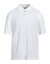Alpha Studio Man Polo Shirt White Size 44 Cotton, Elastane