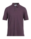 Alpha Studio Man Polo Shirt Mauve Size 42 Cotton, Elastane In Purple