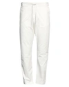 Daub Man Pants White Size 36 Cotton, Elastane In White