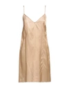 AGNONA AGNONA WOMAN SLIP DRESS CAMEL SIZE S CUPRO