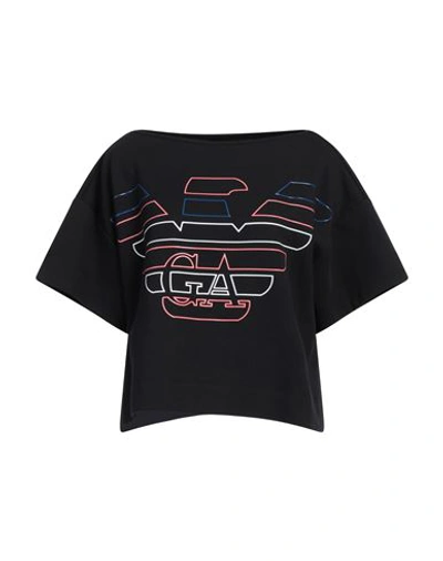 Emporio Armani Woman T-shirt Black Size Xxl Cotton, Polyamide