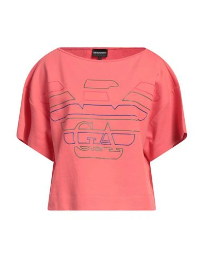 Emporio Armani Woman T-shirt Coral Size M Cotton, Polyamide In Red