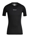 VERSACE VERSACE MAN T-SHIRT BLACK SIZE XL POLYESTER, ELASTANE, POLYAMIDE